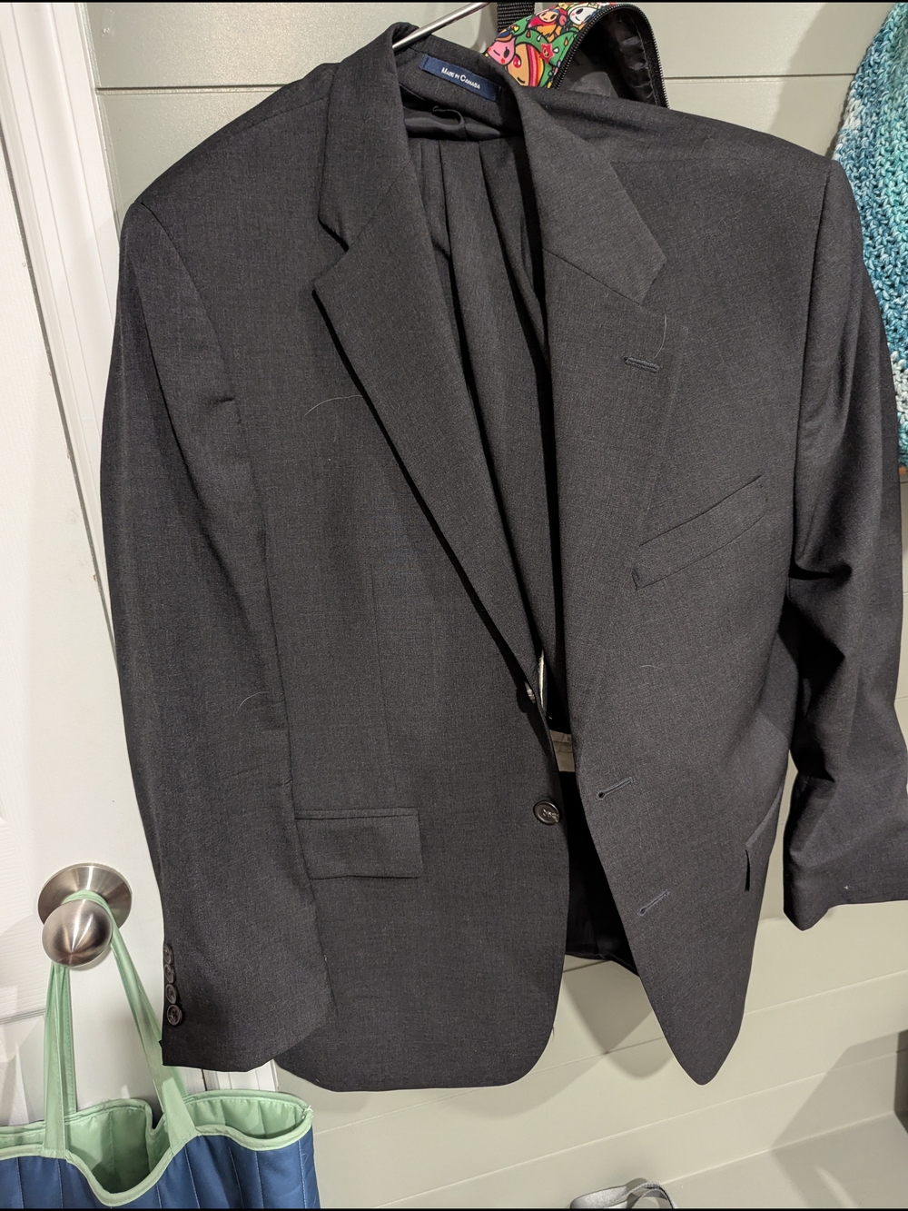Chaps Men's Dark Gray Two-Button Suit Jacket